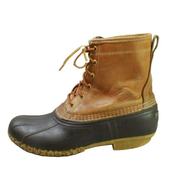 L.L. Bean Other - LL Bean Mens Brown Leather 8" Lace Up Gore-Tex Insulated Duck Boots Size 8 M